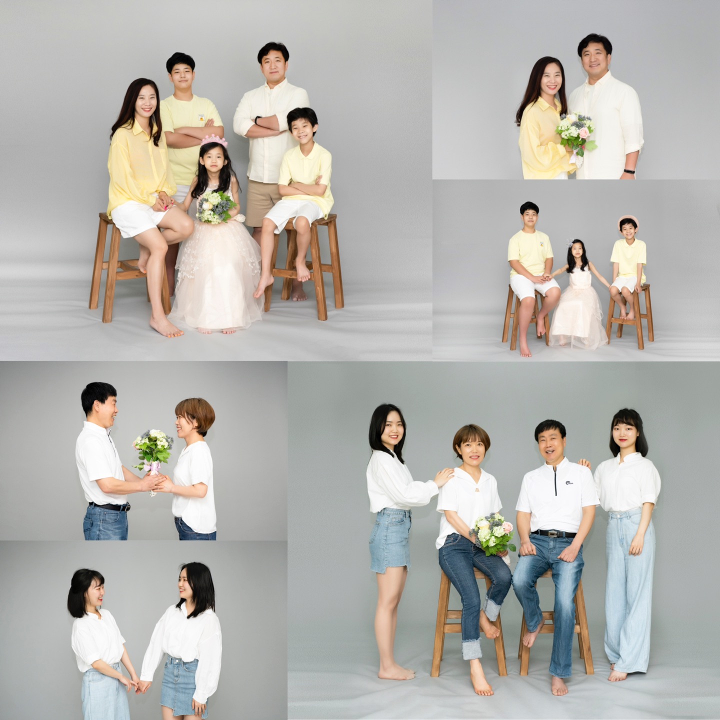 송파여성문화회관에서 진행한 행복한 컷 담아Dream에 선정된 2가족이 가족사진을 찍은 모습이다.